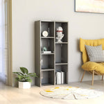 Book Cabinet High Gloss Grey 50x25x106 cm Chipboard