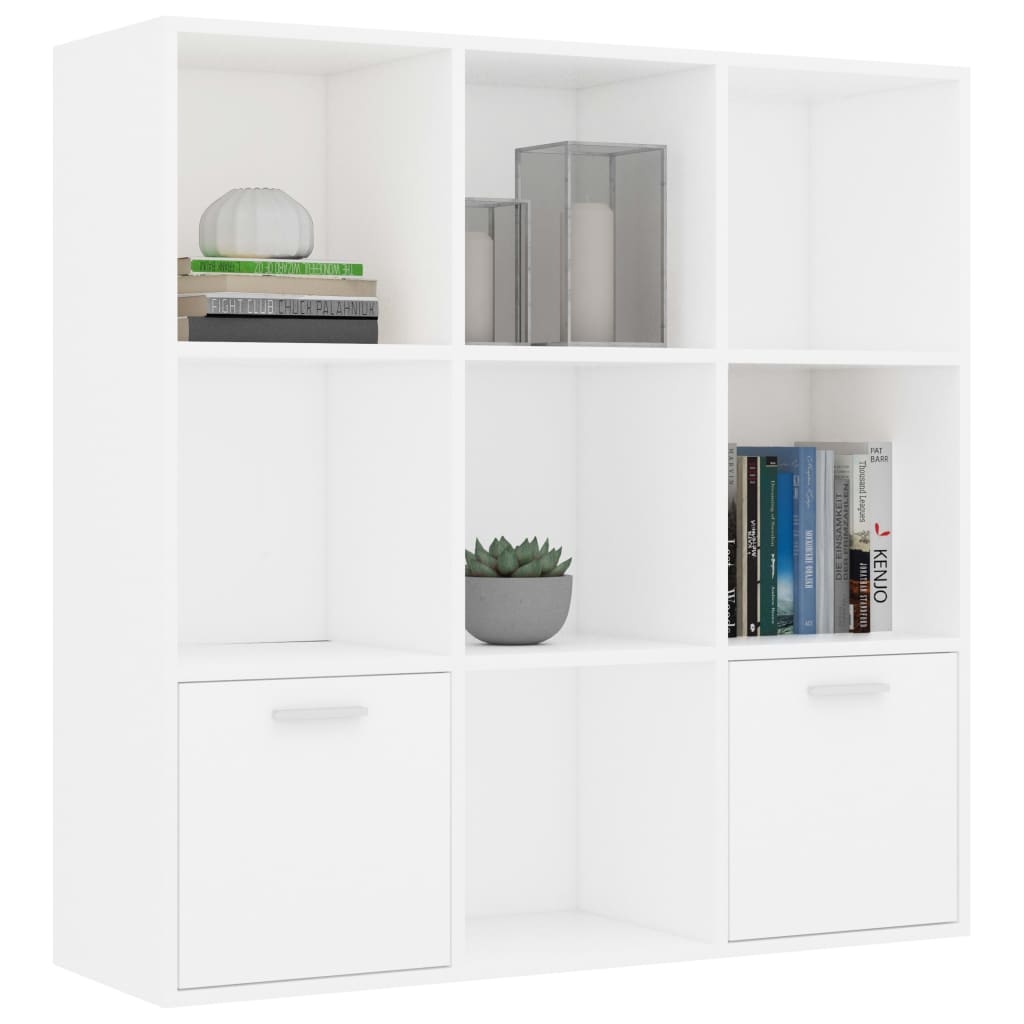 Book Cabinet White Chipboard - 98×30×98cm