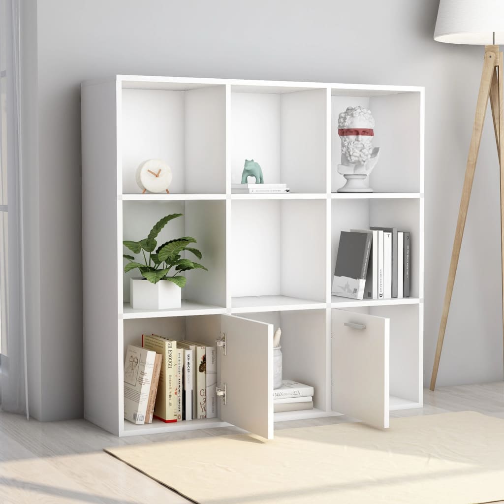 Book Cabinet White Chipboard - 98×30×98cm