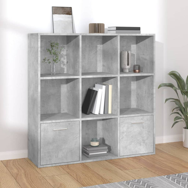  Book Cabinet Concrete Grey 98x30x98 cm Chipboard