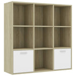 Book Cabinet White and Sonoma Oak 98x30x98 cm Chipboard