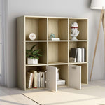 Book Cabinet White and Sonoma Oak 98x30x98 cm Chipboard