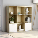 Book Cabinet White and Sonoma Oak 98x30x98 cm Chipboard