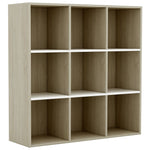 Book Cabinet White and Sonoma Oak 98x30x98 cm Chipboard
