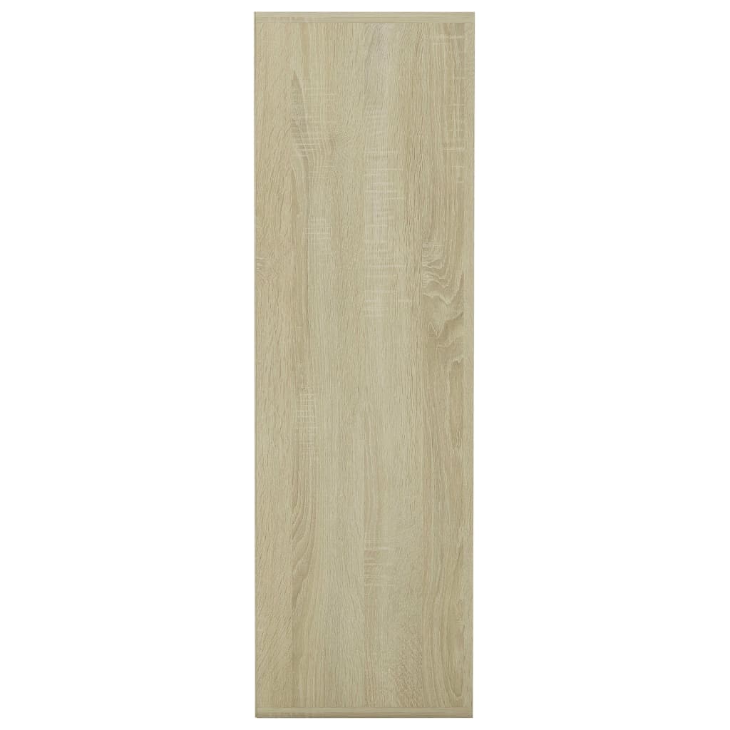 Book Cabinet White and Sonoma Oak 98x30x98 cm Chipboard