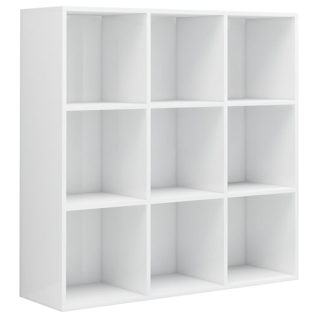 Book Cabinet High Gloss White 98x30x98 cm Chipboard