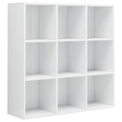 Book Cabinet High Gloss White 98x30x98 cm Chipboard