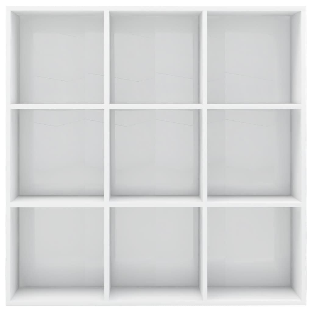 Book Cabinet High Gloss White 98x30x98 cm Chipboard