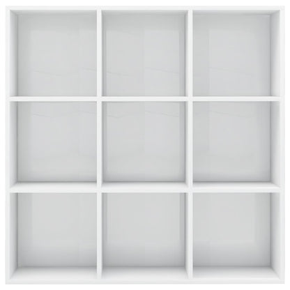 Book Cabinet High Gloss White 98x30x98 cm Chipboard