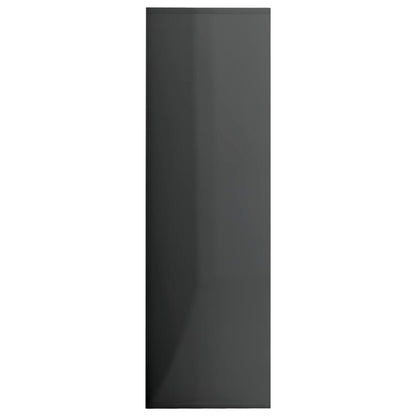 Book Cabinet High Gloss Grey 98x30x98 cm Chipboard