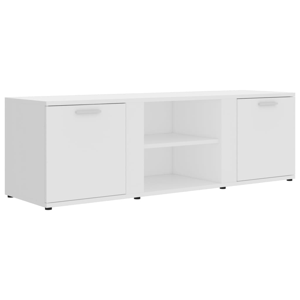 TV Cabinet White Chipboard - 120×34×37cm