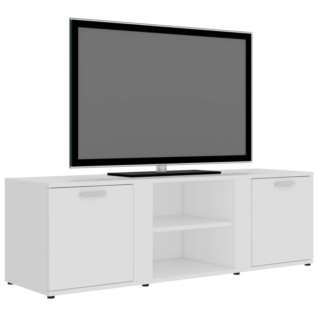 TV Cabinet White Chipboard - 120×34×37cm