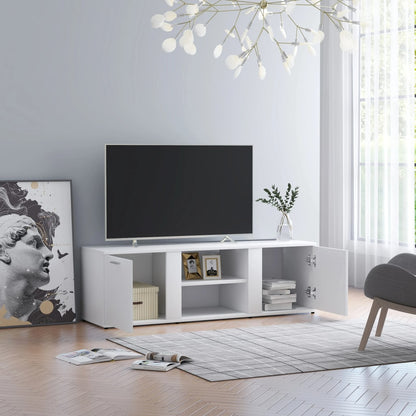 TV Cabinet White Chipboard - 120×34×37cm