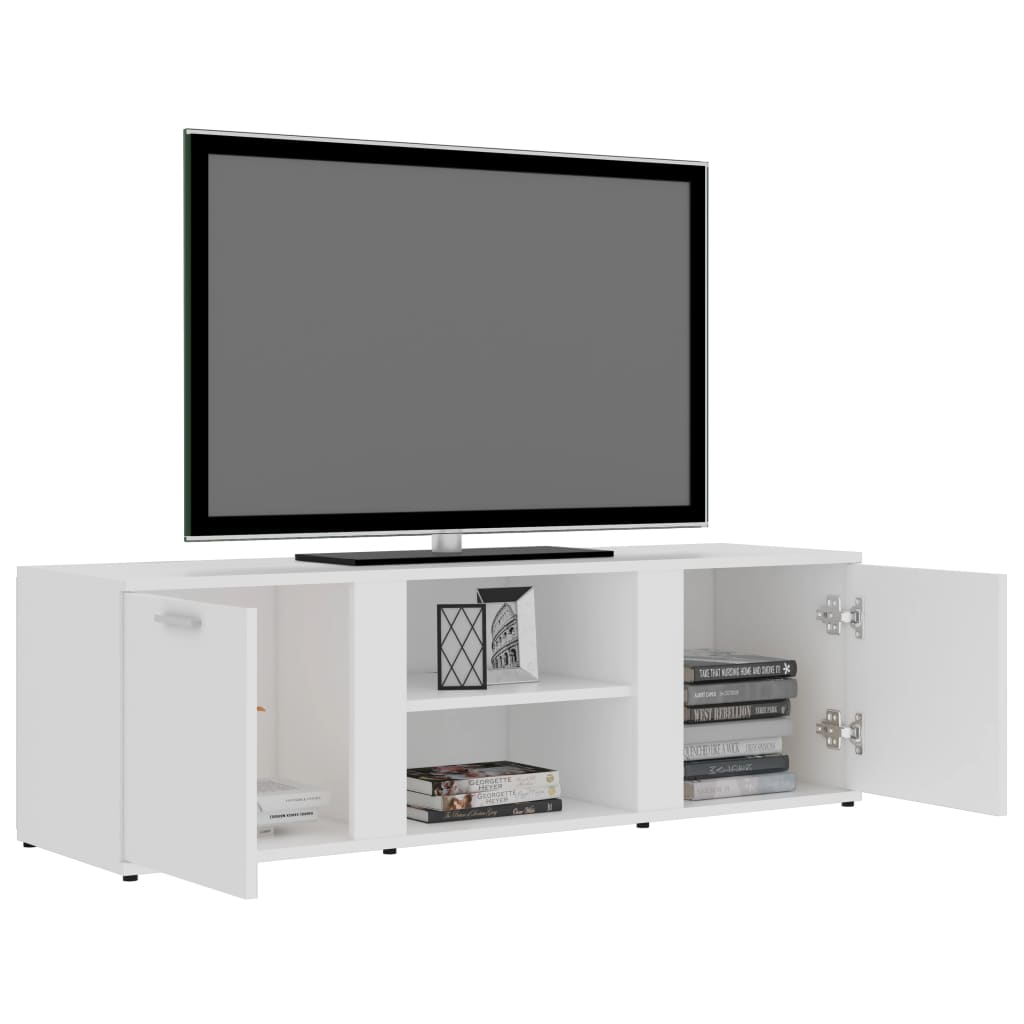 TV Cabinet White Chipboard - 120×34×37cm