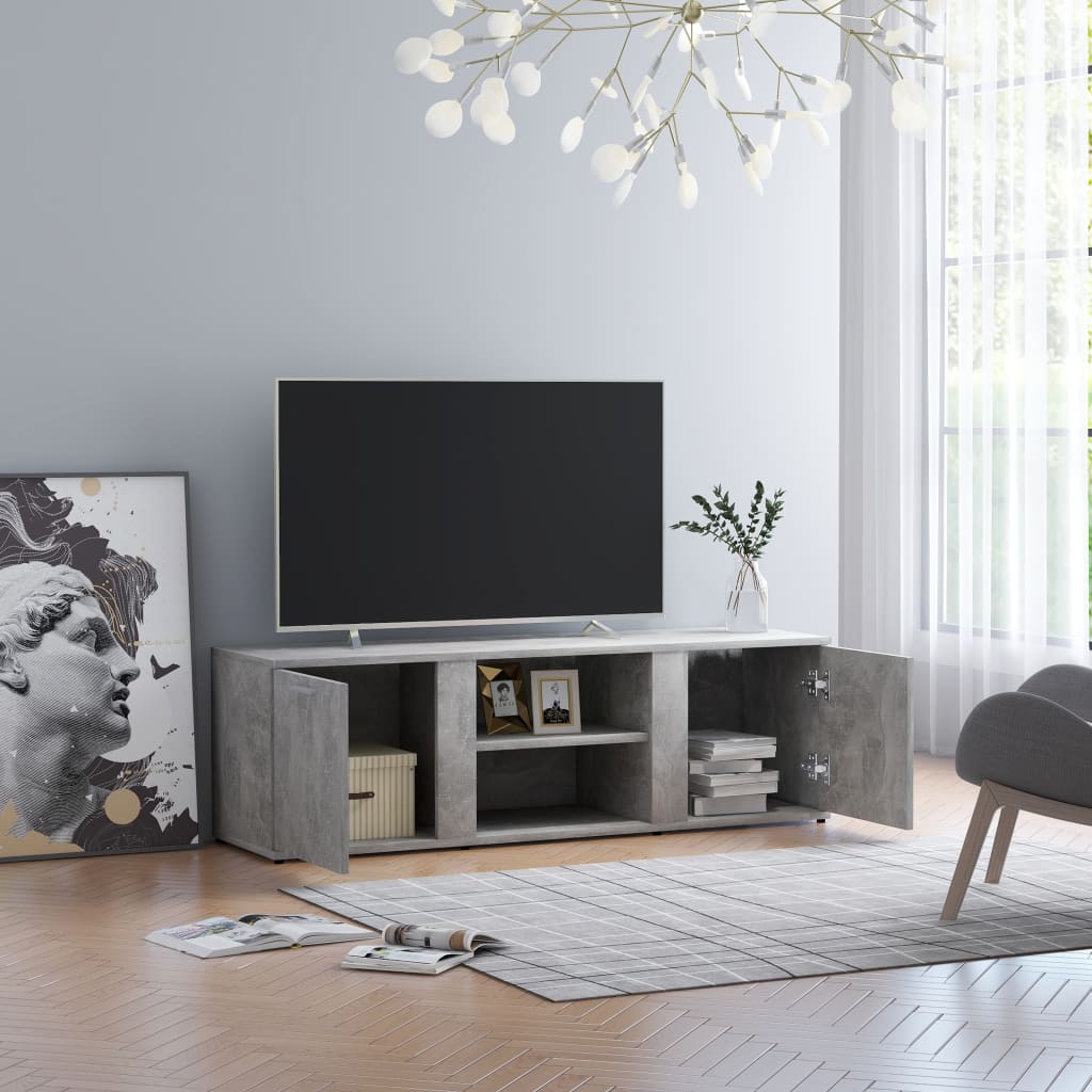 TV Cabinet Concrete Grey 120x34x37 cm Chipboard