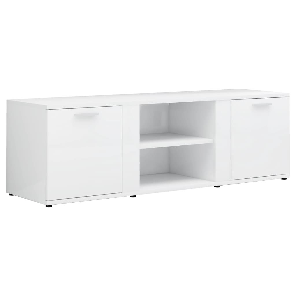 TV Cabinet High Gloss White 120x34x37 cm Chipboard