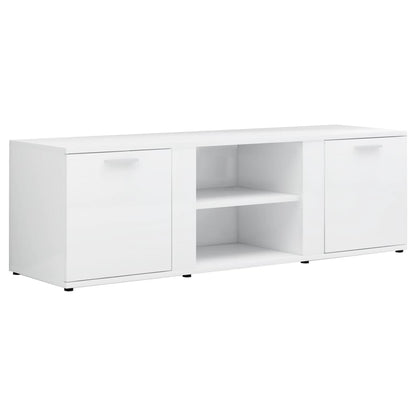 TV Cabinet High Gloss White 120x34x37 cm Chipboard