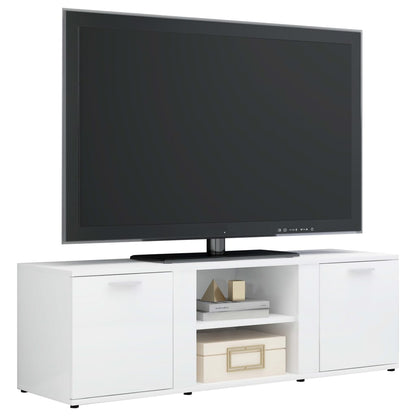 TV Cabinet High Gloss White 120x34x37 cm Chipboard