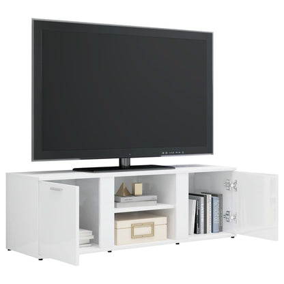 TV Cabinet High Gloss White 120x34x37 cm Chipboard