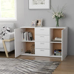 Sideboard White 120x35.5x75 cm Chipboard