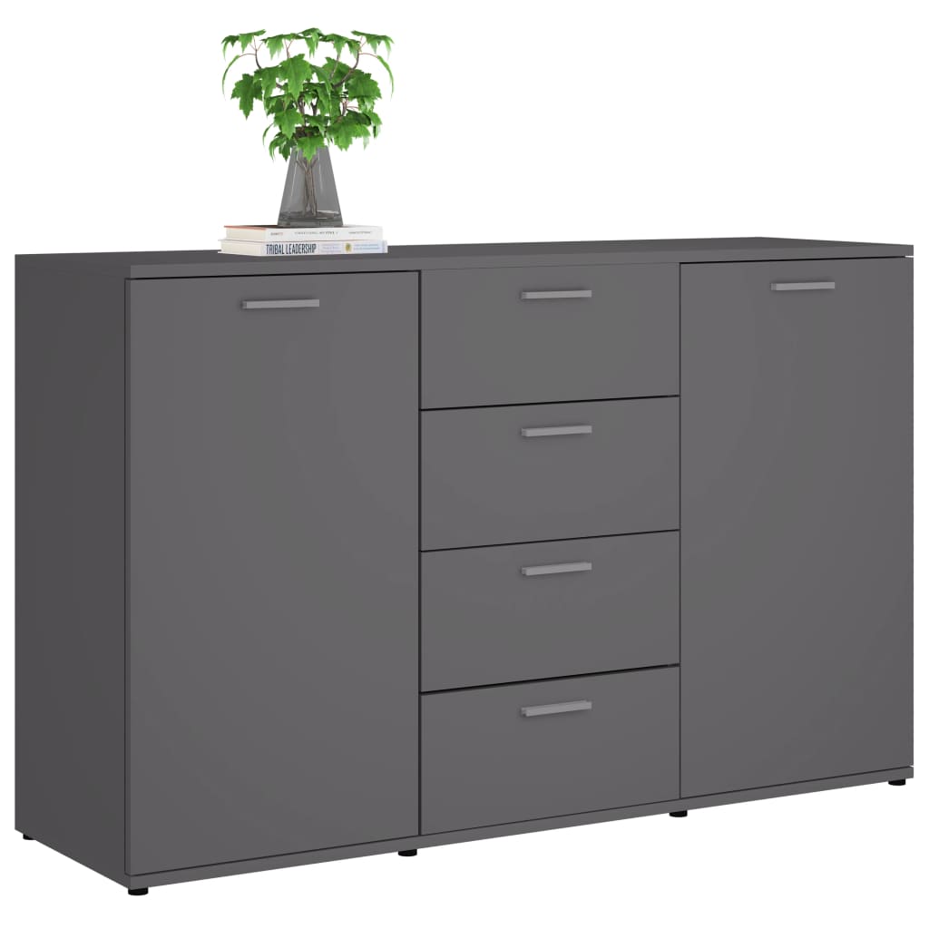 Sideboard Grey 120x35.5x75 cm Chipboard