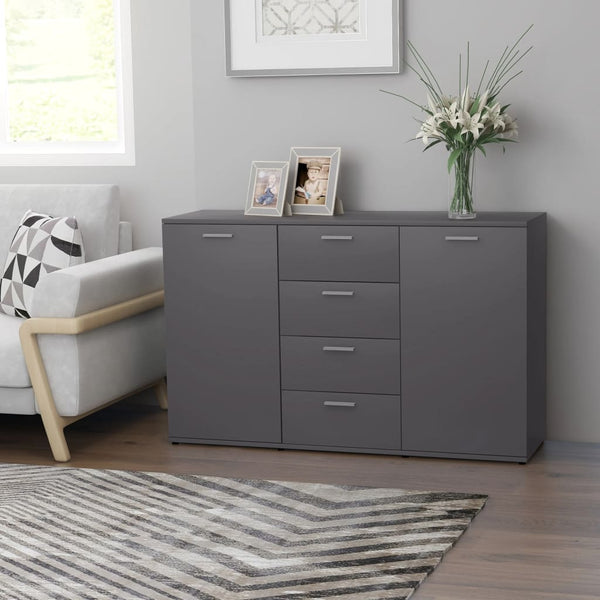  Sideboard Grey 120x35.5x75 cm Chipboard