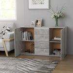 Sideboard Concrete Grey 120x35.5x75 cm Chipboard