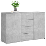 Sideboard Concrete Grey 120x35.5x75 cm Chipboard