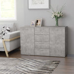 Sideboard Concrete Grey 120x35.5x75 cm Chipboard