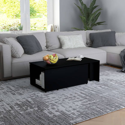 Coffee Table Black 150x50x35 cm Chipboard