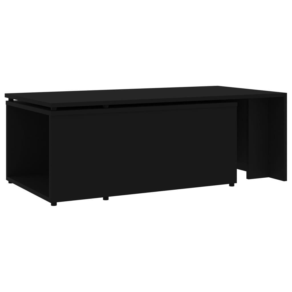 Coffee Table Black 150x50x35 cm Chipboard