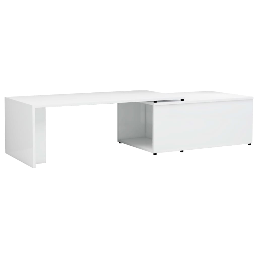 Coffee Table High Gloss White 150x50x35 cm Chipboard