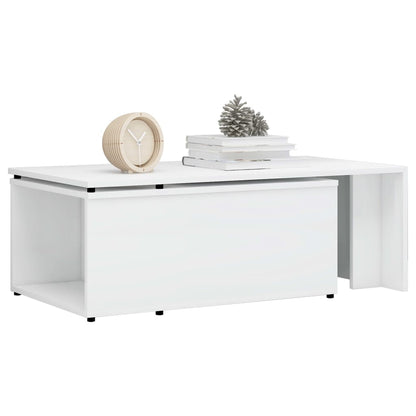 Coffee Table High Gloss White 150x50x35 cm Chipboard