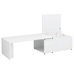 Coffee Table High Gloss White 150x50x35 cm Chipboard