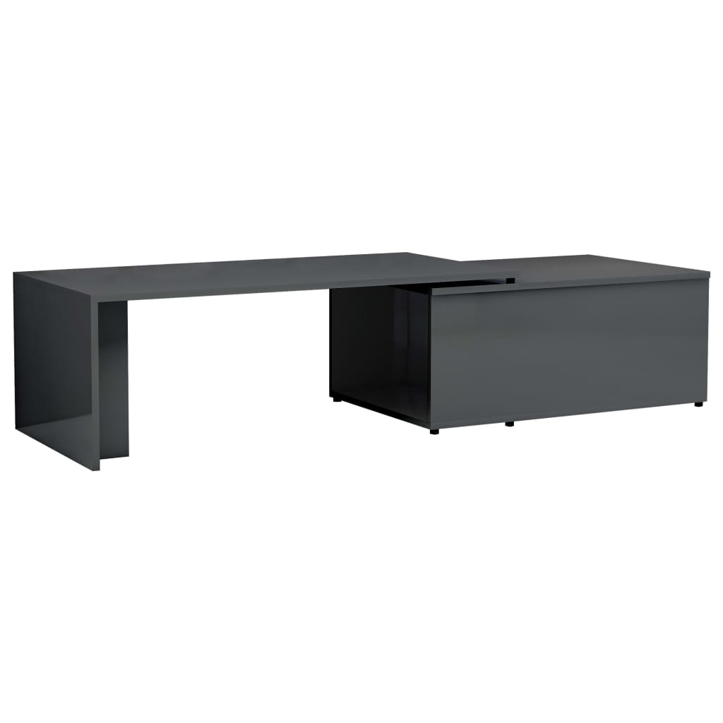 Coffee Table High Gloss Grey 150x50x35 cm Chipboard