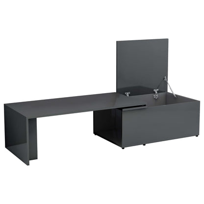 Coffee Table High Gloss Grey 150x50x35 cm Chipboard