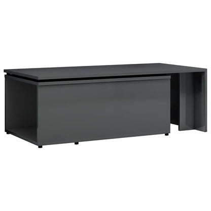 Coffee Table High Gloss Grey 150x50x35 cm Chipboard