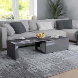 Coffee Table High Gloss Grey 150x50x35 cm Chipboard