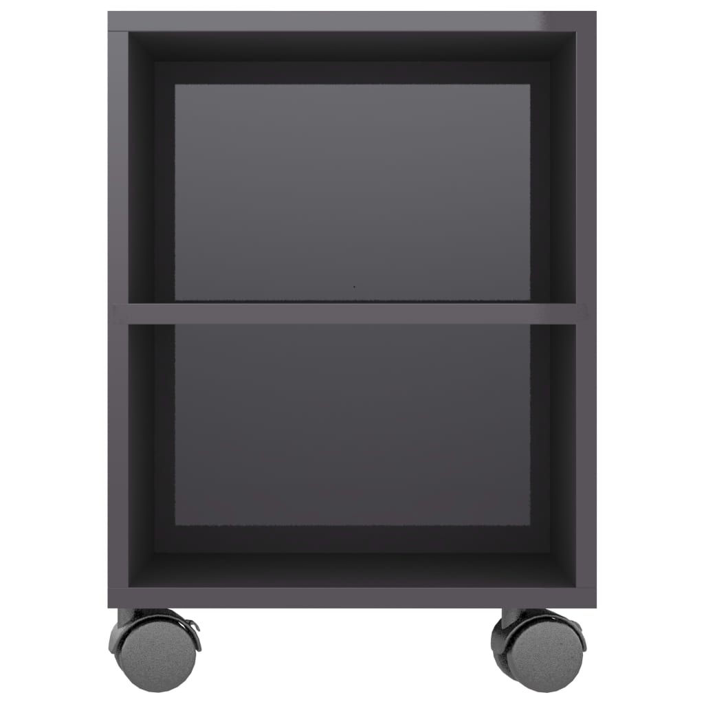 TV Cabinet High Gloss Grey Chipboard - 120×35×48cm