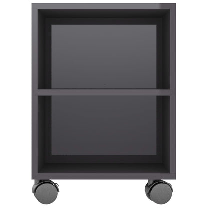 TV Cabinet High Gloss Grey Chipboard - 120×35×48cm