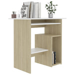 Desk White and Sonoma Oak 80x45x74 cm Chipboard