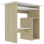 Desk White and Sonoma Oak 80x45x74 cm Chipboard