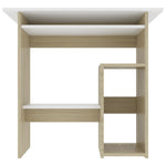 Desk White and Sonoma Oak 80x45x74 cm Chipboard