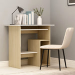 Desk White and Sonoma Oak 80x45x74 cm Chipboard