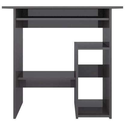 Desk High Gloss Grey 80x45x74 cm Chipboard