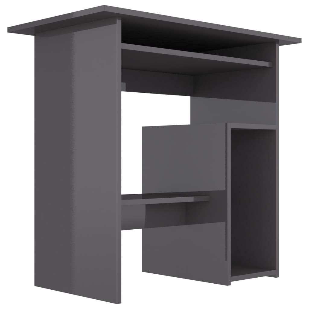 Desk High Gloss Grey 80x45x74 cm Chipboard