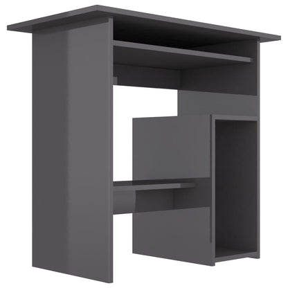 Desk High Gloss Grey 80x45x74 cm Chipboard