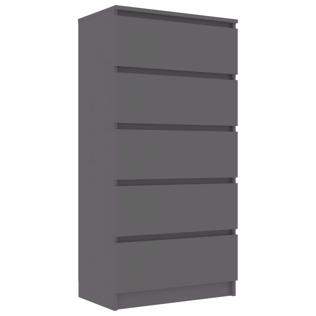 Drawer Sideboard Grey 60x35x121 cm Chipboard
