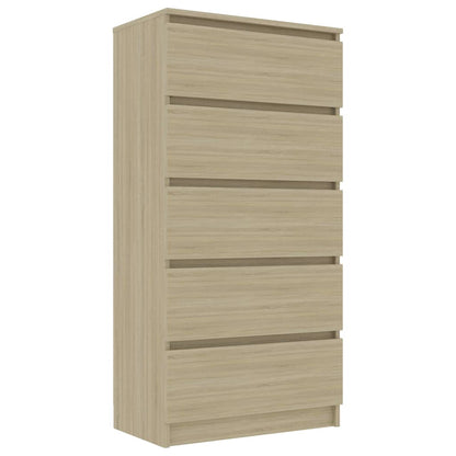 Drawer Sideboard Sonoma Oak 60x35x121 cm Chipboard