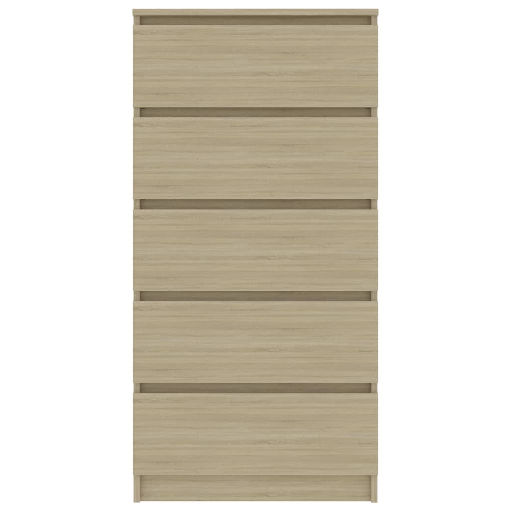 Drawer Sideboard Sonoma Oak 60x35x121 cm Chipboard